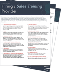 Hiring a Sales Training Provider