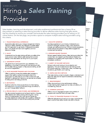 Hiring a Sales Training Provider