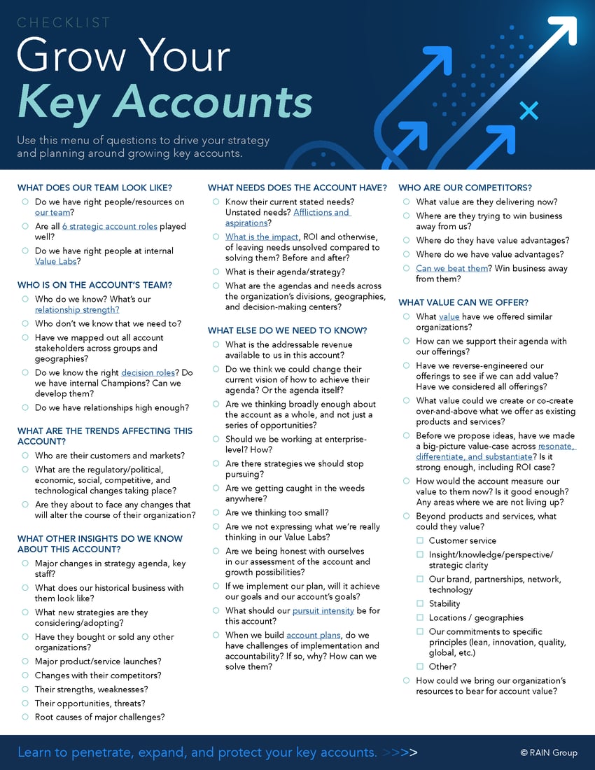Key Account Planning Checklist