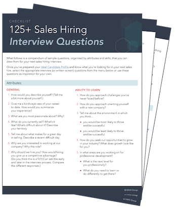 125+ Sales Hiring Interview Questions