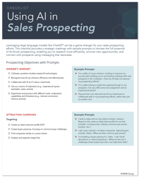AI in Sales Prospecting Checklist
