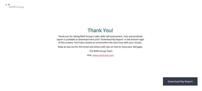 Assessment Thank You Page