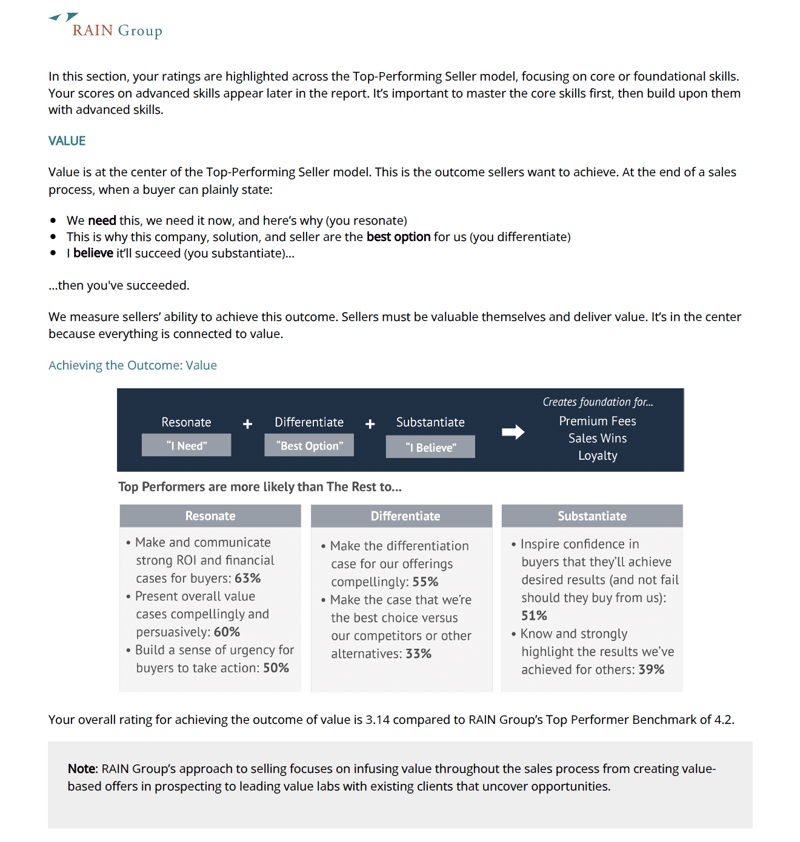 Assessment value section