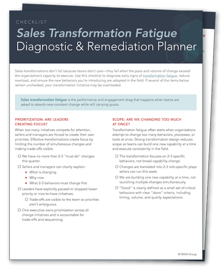 Sales Transformation Fatigue: Why It Happens and How Leaders Fix It