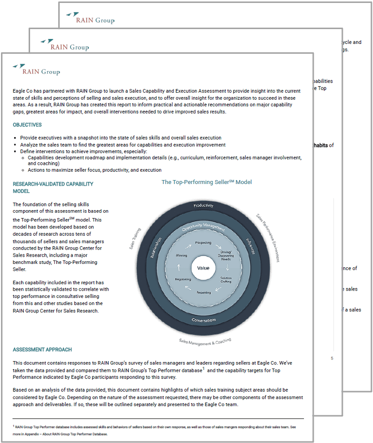 Sales Capability and Execution Assessment | RAIN Group