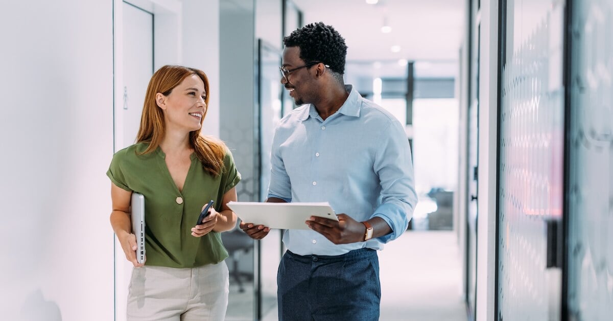 A seller shares the value of his offerings to a buyer.