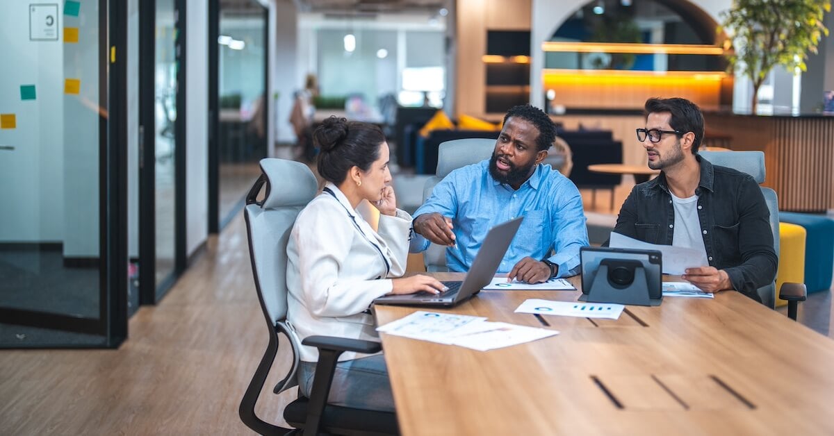 A seller fields questions from buyers during a renewal conversation