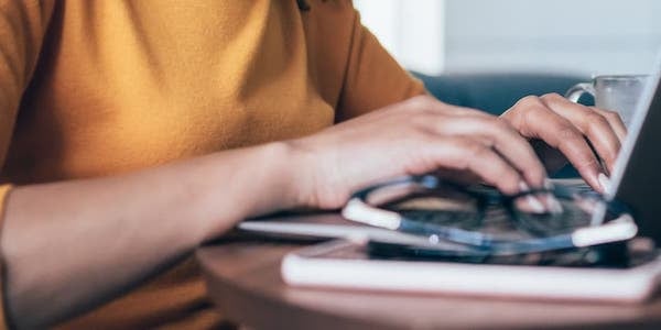 Virtual Seller Typing on a Computer